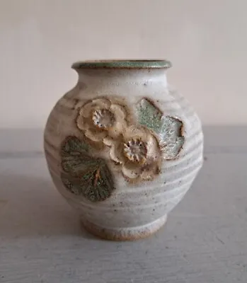 Buy Studio Pottery Floral Stoneware Vase Rob Fierek Cornwall Vintage Signed 9x9cm • 12.50£
