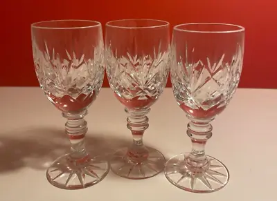 Buy Crystal Sherry Glasses, Set Of 3, Vintage, Drinkware, Glassware • 12.21£