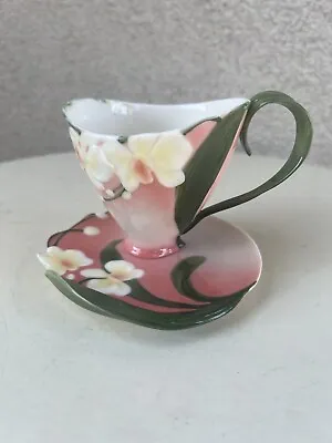 Buy Vtg Franz Tea Cup Saucer Set Winter Moth Orchid FZ00033 Porcelain  • 130.29£