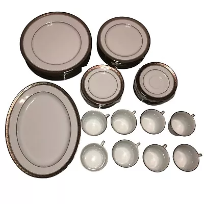Buy New Noritake Crestwood Platinum Dinner Set With Platter 8 Settings Lengendary • 256.11£