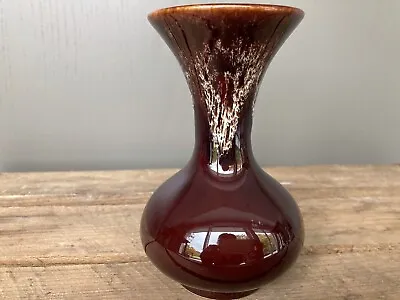 Buy Vintage Kernewek Pottery Dripware Vase Brown Cornwall 14cm • 6£
