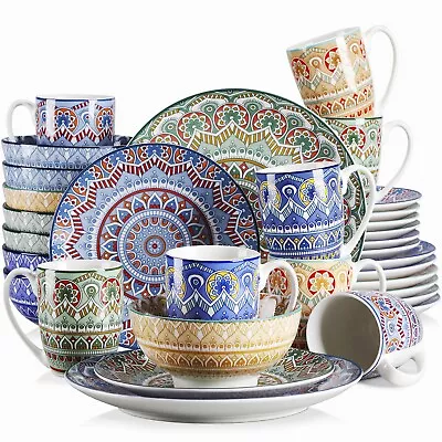Buy Vancasso MANDALA Dinner Set Porcelain Tableware Dining Dishes Plate Bowl Set • 139.99£