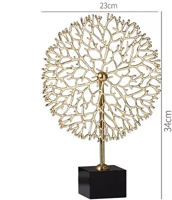 Buy Luxurious Gold Copper Dandelion Sculpture Ornament Abstract Art Statue For Of... • 41.80£