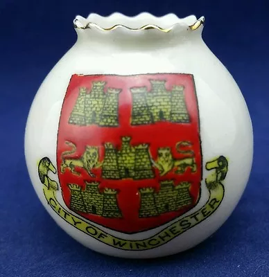 Buy Arcadian China Miniature Vase Winchester Coat Of Arms, 5 Castles,  1 1/2  Tall • 5£