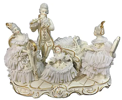 Buy Dresden Art  MUSIC  Ivory / Gold ~ Porcelain Figurine W R Mark Wilhem Rittirsh • 768.57£