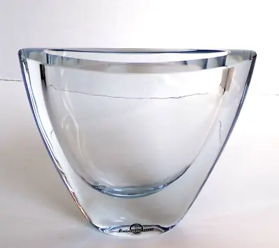 Buy Vintage Strombergshyttan Swedish Heavy Glass Vase  Signed & Numbered 5 1/2  Tall • 37.72£