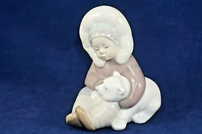 Buy Lladro Figurine Eskimo Boy Child Playing With Polar Bear Cub #1195 Retired Mint • 56.40£