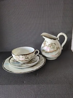 Buy Vintage Japanese Style  Bone China Single Setting Tea Set Cup,saucer, Plate,jug • 24.99£