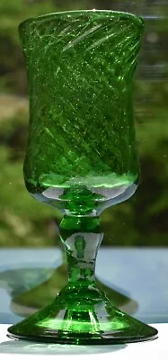 Buy Antique Green Swirl Blown Glass Cordial Drinking Glass Rare Pre-1900 • 192.10£