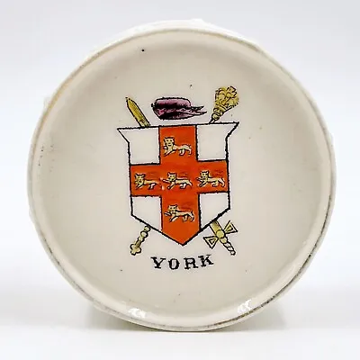 Buy Vintage Victoria China England Heraldic Souvenir Model Of Drum Ww1 - York Crest • 14£
