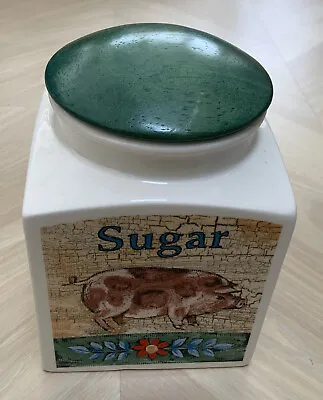 Buy T.G.Green Pottery Cloverleaf Sugar Storage Jar With Lid. Pig Design. • 4.94£