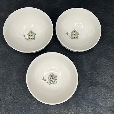 Buy Thomson Pottery Country Birdhouse Vines Set Of 3 Soup / Cereal Bowls 6 1/8  • 15.25£