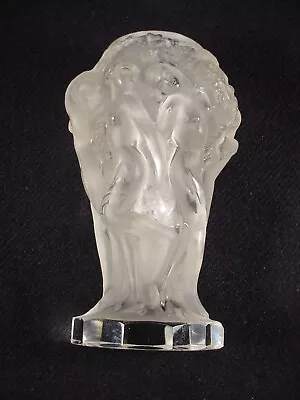 Buy 1930s Art Deco Nudes Hoffmann Lalique-Style Clear Glass Vase • 95£
