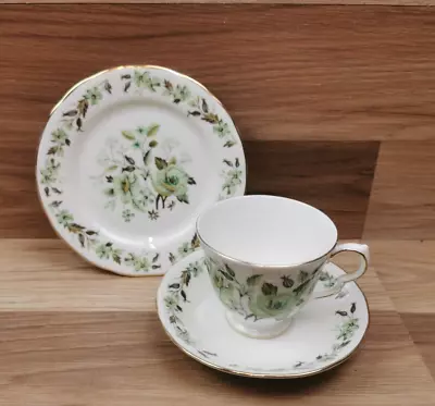 Buy Vintage Colclough Sedgley Green Floral Bone China Tea Trio - Cup, Saucer & Plate • 9.49£