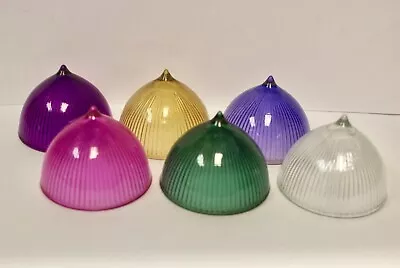 Buy Six Coloured Ribbed Glass Floating Tea Light Holders, Boxed • 16£