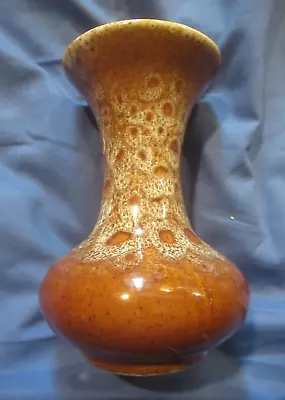 Buy Fosters Studio Pottery Honeycomb Mottled Brown Drip Glazed Vase Vintage Retro • 9.99£