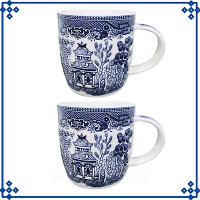 Buy 2-Set Blue Willow 340ml Oriental Coffee Barrel Mug Vintage Coffee Cup • 9.25£