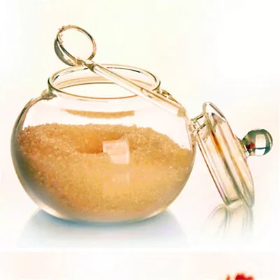 Buy Transparent Glass Jar With Spoon And Lid - Ideal For Salt And Sugar • 12.29£
