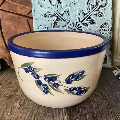 Buy Olde Cape Cod Stoneware Pottery Crock  Bowl Blueberry Hand Painted Planter GUC • 38.12£