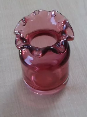 Buy Cranberry  Glass Miniature Vase , Fluted Rim • 5£