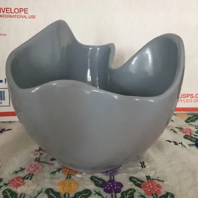 Buy Vintage Francoma Pottery Handkerchief Vase Blue-Gray • 9.64£