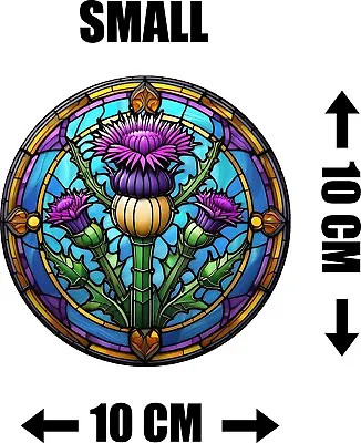 Buy Thistle Stained Glass Effect Static Cling Window Sticker Film Colourful Gift • 3.49£