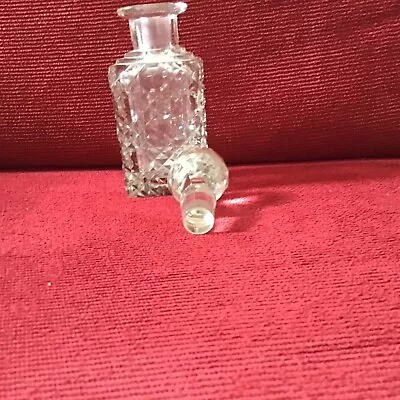 Buy Vintage Cut Glass Small Decanter Perfume Bottle Liquor Decanter • 20£