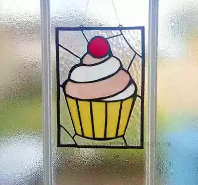 Buy Cupcake Stained Glass Panel, For Wall, Window Or Suncatcher. Window Hanger • 32£