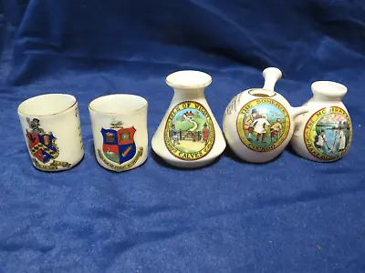 Buy Five Crested China County Sayings Small Pots • 4£