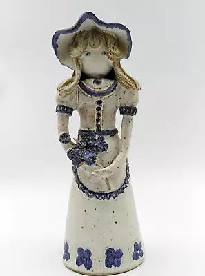Buy Studio Pottery Stoneware Lady Figurine. Marked  Bb  Inside. 8  Tall • 2.99£