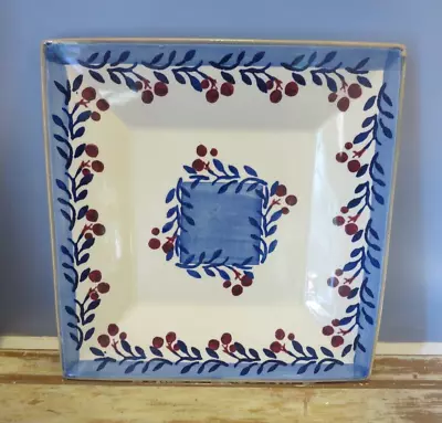 Buy Vtg Nicholas Mosse Pottery Irish Handcrafted BLUE VINE Med Square Plate 8 3/4  • 50.12£