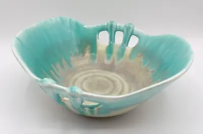 Buy Art Deco Beswick Pottery Turquoise Drip Glaze Pierced Bowl Dish Mould 288 • 19.99£
