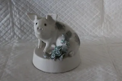 Buy Chessell Isle Of Wight Porcelain Art Pottery 11cm Pig With Blue Flowers - VGC • 9.95£
