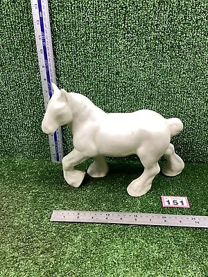 Buy Vintage Original White Shire Horse - Possibly Beswick But Not Stamped • 14.99£
