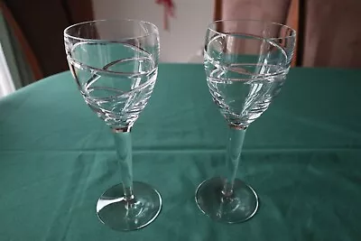 Buy 2 Beautiful Stuart Crystal  Aura  Wine Glasses By Jasper Conran 10  Tall, Signed • 115£