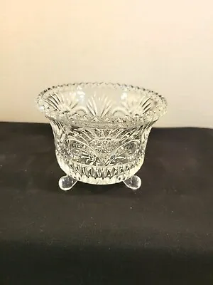 Buy Vintage Clear Pressed Cut Glass Footed Open Round Candy Bowl Sawtooth Edge 4 X5  • 33.24£