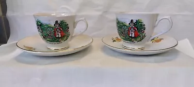 Buy 2 X Souvenir Of Wales Old Foley Tea Cup And Saucers By James Kent Ltd • 15£