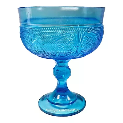 Buy Vintage Tiara Indiana Glass Compote Candy Dish Pedestal Bowl Sandwich Blue 7 1/2 • 17.07£