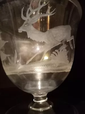 Buy Decanter Large Scottish Monarch Of The Glen Etched. Whisky Glass Antique 36cms T • 19£
