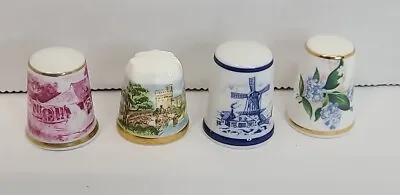Buy Vintage Kaiser Thimble Pink Transferware Country Farm Scene West Germany Lot Of4 • 14.24£