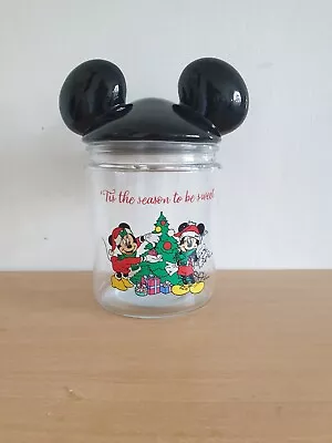 Buy Disney Mickey Mouse Vintage Glass Biscuit/cookie Jar • 12£