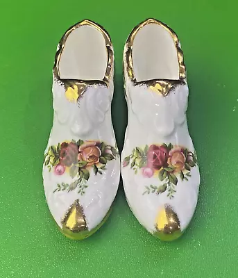 Buy Royal Albert Old Country Roses Pair Bone China Shoes, Excellent Condition • 3£