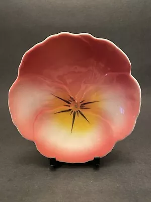 Buy Adderley Floral Pansy Flower Pin Dish Bone China Pinky - Red • 8£