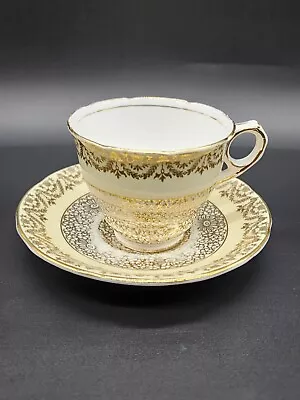 Buy Vintage Royal Stafford Cup Saucer Bone China Gold England 8250 • 10.02£