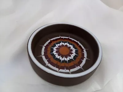 Buy Vintage Hornsea  Pottery Muramic Pin Dish Brown Retro Patterned Trinket Dish • 8.95£