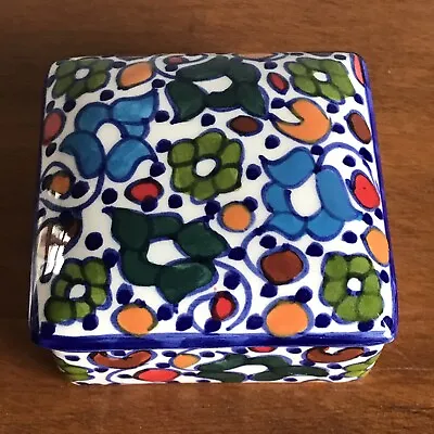 Buy 3” Moroccan Pottery Trinket Box. Flowers • 14.15£
