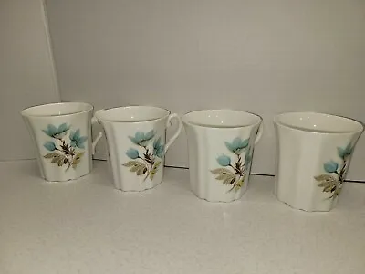 Buy Set Of 4 Royal Grafton Fine Bone China Tea Coffee Cups Blue Floral Pattern  • 37.61£