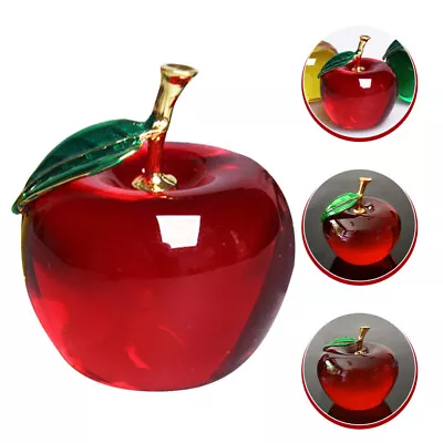 Buy Hand Blown Crystal Apple Sculpture - Stunning Home Decor Accent • 13.38£