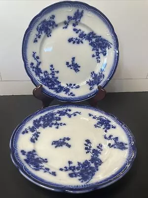 Buy Antique Marechal Neil W H Grindley Flow Blue Pattern English 9  Plates 1891-1914 • 144.77£