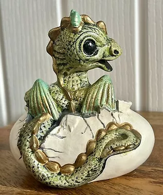 Buy Ceramic Pottery Baby Green Dragon Hatching Egg - Myth Fantasy Figure 4.5” X 4” • 10£